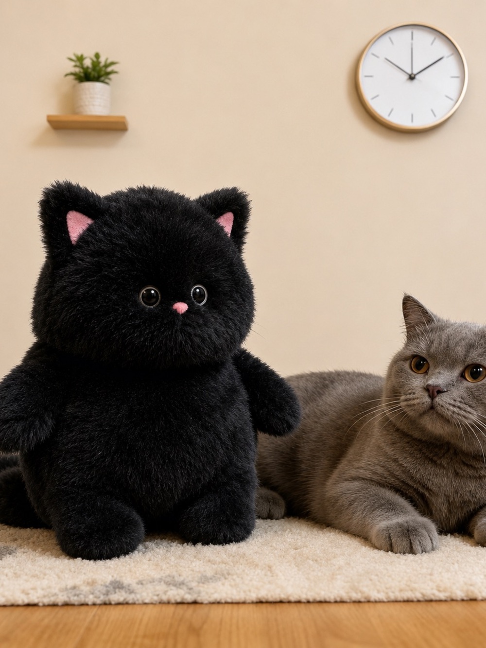 Black Plush Cat Toy - Brand